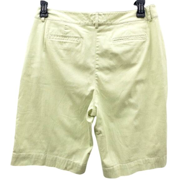 Talbots Mint Green Stripe Bermuda Shorts Stretch Women's Size 12 - Picture 2 of 3